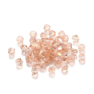 200Pcs 3mm ΑΒ Έγχρωμες γυαλιστερές γυάλινες χάντρες Loose Spacer Bicone Crystals Χάντρες για Αξεσουάρ κατασκευής κοσμημάτων βραχιολιών DIY