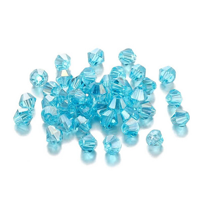 200Pcs 3mm ΑΒ Έγχρωμες γυαλιστερές γυάλινες χάντρες Loose Spacer Bicone Crystals Χάντρες για Αξεσουάρ κατασκευής κοσμημάτων βραχιολιών DIY