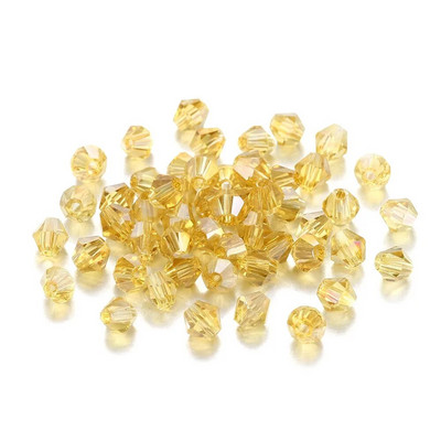 200Pcs 3mm ΑΒ Έγχρωμες γυαλιστερές γυάλινες χάντρες Loose Spacer Bicone Crystals Χάντρες για Αξεσουάρ κατασκευής κοσμημάτων βραχιολιών DIY