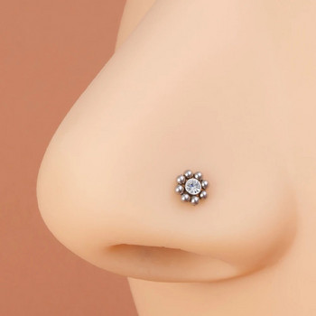 1 τμχ 20G χειρουργικό ατσάλι CZ Screw Nose Stud για γυναίκες, κορίτσια, χαριτωμένα δαχτυλίδια μύτης Καρφίτσα μύτης Piercing Κοσμήματα Δώρα διακοπών