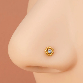 1 τμχ 20G χειρουργικό ατσάλι CZ Screw Nose Stud για γυναίκες, κορίτσια, χαριτωμένα δαχτυλίδια μύτης Καρφίτσα μύτης Piercing Κοσμήματα Δώρα διακοπών