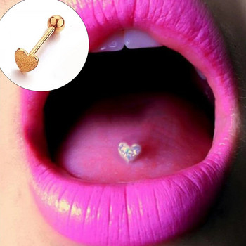 Γλώσσα Χειρουργική Ατσάλι Καρδιά Barbell Body Piercing Body Labret Pin Pipple Nail Ear Piercings Stud Lip Piercing