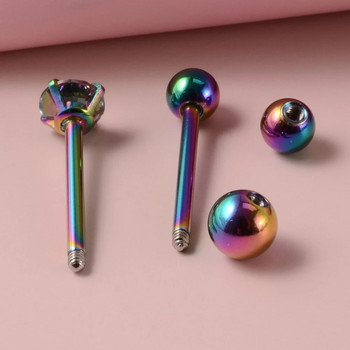 2 ΤΕΜ. Αντιαλλεργικό Χειρουργικό Ατσάλι Ζιργκόν Γλώσσα Barbell Piercings Ball Tongue Barbell Rings Fashion Piercing Κοσμήματα
