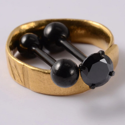 2PCS Antialergijski čelični zupci od kirurškog čelika, cirkonski piercinzi za uteg za jezik, prstenovi za uteg za jezik, modni nakit za piercing