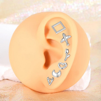 1 τμχ Ανοξείδωτο ατσάλι Star Flower Heart Labret Piercing Stud σκουλαρίκι για γυναίκες Tragus Helix Cartilage Stud Piercing Body Jewelry
