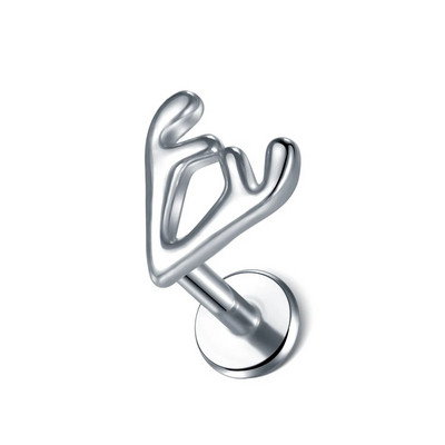 1kom nehrđajućeg čelika zvjezdano srce cvijet naušnica za piercing klin za žene Tragus Helix hrskavica klin piercing nakit za tijelo