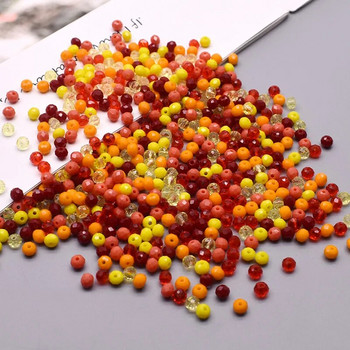 Νέο στυλ Μικτό χρώμα 4 χιλ. Κρυστάλλινες χάντρες Rondell Faceted Glass Beads Loose Spacer Beads for Jewelry Making DIY βραχιόλι