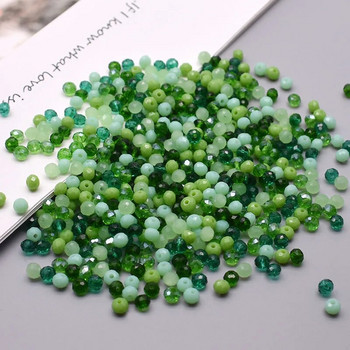 Νέο στυλ Μικτό χρώμα 4 χιλ. Κρυστάλλινες χάντρες Rondell Faceted Glass Beads Loose Spacer Beads for Jewelry Making DIY βραχιόλι