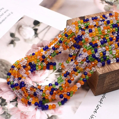Νέο στυλ Μικτό χρώμα 4 χιλ. Κρυστάλλινες χάντρες Rondell Faceted Glass Beads Loose Spacer Beads for Jewelry Making DIY βραχιόλι