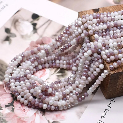 Νέο στυλ Μικτό χρώμα 4 χιλ. Κρυστάλλινες χάντρες Rondell Faceted Glass Beads Loose Spacer Beads for Jewelry Making DIY βραχιόλι