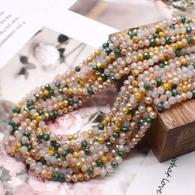 Νέο στυλ Μικτό χρώμα 4 χιλ. Κρυστάλλινες χάντρες Rondell Faceted Glass Beads Loose Spacer Beads for Jewelry Making DIY βραχιόλι