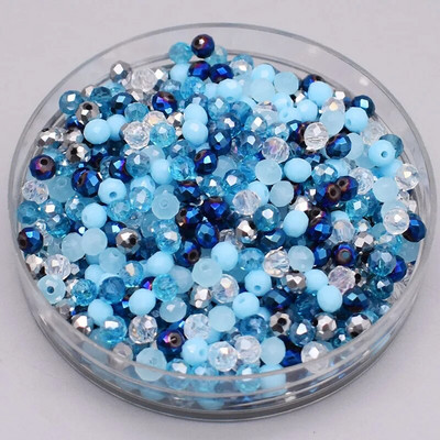 Νέο στυλ Μικτό χρώμα 4 χιλ. Κρυστάλλινες χάντρες Rondell Faceted Glass Beads Loose Spacer Beads for Jewelry Making DIY βραχιόλι