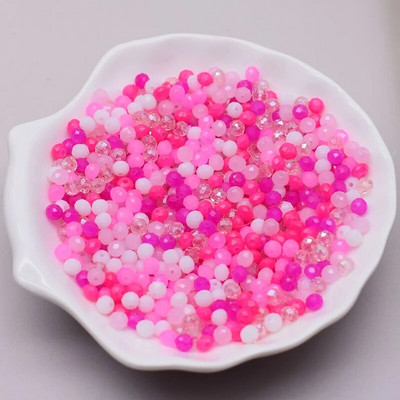 Νέο στυλ Μικτό χρώμα 4 χιλ. Κρυστάλλινες χάντρες Rondell Faceted Glass Beads Loose Spacer Beads for Jewelry Making DIY βραχιόλι