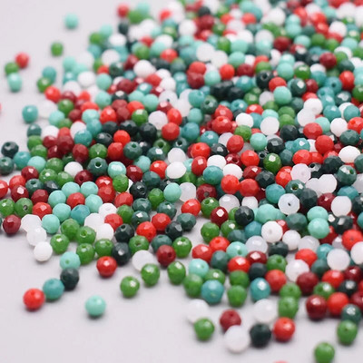 Νέο στυλ Μικτό χρώμα 4 χιλ. Κρυστάλλινες χάντρες Rondell Faceted Glass Beads Loose Spacer Beads for Jewelry Making DIY βραχιόλι