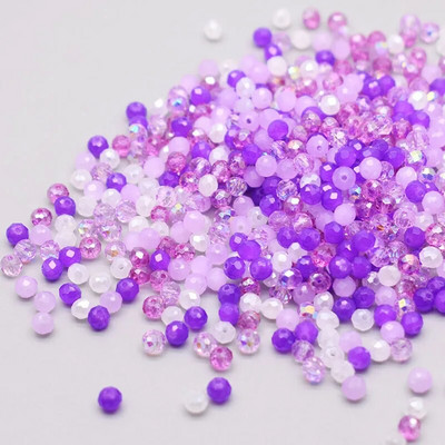 Νέο στυλ Μικτό χρώμα 4 χιλ. Κρυστάλλινες χάντρες Rondell Faceted Glass Beads Loose Spacer Beads for Jewelry Making DIY βραχιόλι