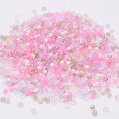 Νέο στυλ Μικτό χρώμα 4 χιλ. Κρυστάλλινες χάντρες Rondell Faceted Glass Beads Loose Spacer Beads for Jewelry Making DIY βραχιόλι