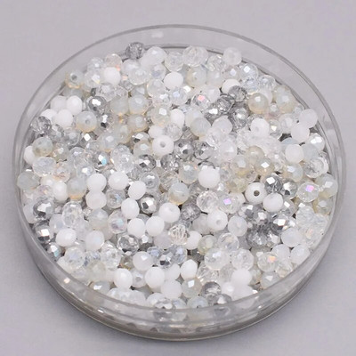 Νέο στυλ Μικτό χρώμα 4 χιλ. Κρυστάλλινες χάντρες Rondell Faceted Glass Beads Loose Spacer Beads for Jewelry Making DIY βραχιόλι