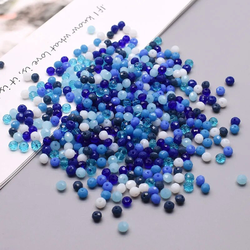 Νέο στυλ Μικτό χρώμα 4 χιλ. Κρυστάλλινες χάντρες Rondell Faceted Glass Beads Loose Spacer Beads for Jewelry Making DIY βραχιόλι