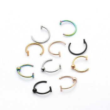 10mm από ανοξείδωτο ατσάλι Fake Nose Piercing Hoop Septum Rings C Clip Ring Lip Earring Ψεύτικο δαχτυλίδι μύτης Γυναικεία κοσμήματα σώματος μη τρυπημένα
