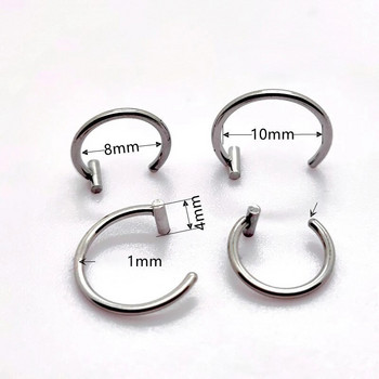 10mm από ανοξείδωτο ατσάλι Fake Nose Piercing Hoop Septum Rings C Clip Ring Lip Earring Ψεύτικο δαχτυλίδι μύτης Γυναικεία κοσμήματα σώματος μη τρυπημένα