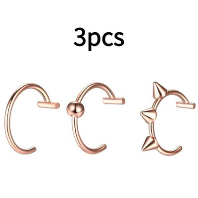 Piercing pentru nas fals din oțel inoxidabil de 10 mm Inele pentru sept inele C Clip pentru buze Cercei Inel pentru nas fals Bijuterii pentru corp pentru femei, fără perforare