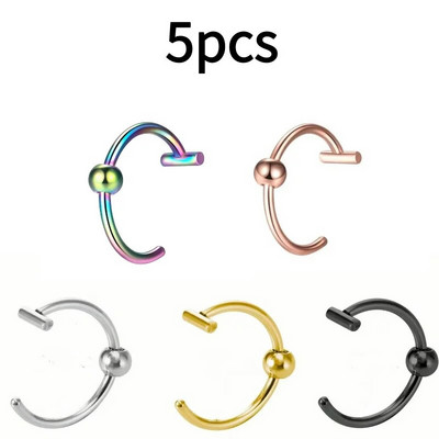 Piercing pentru nas fals din oțel inoxidabil de 10 mm Inele pentru sept inele C Clip pentru buze Cercei Inel pentru nas fals Bijuterii pentru corp pentru femei, fără perforare