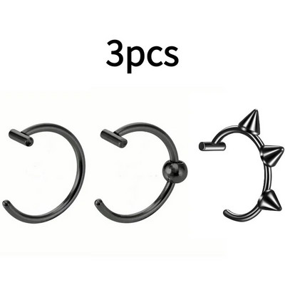 Piercing pentru nas fals din oțel inoxidabil de 10 mm Inele pentru sept inele C Clip pentru buze Cercei Inel pentru nas fals Bijuterii pentru corp pentru femei, fără perforare