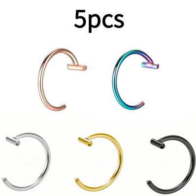 Piercing pentru nas fals din oțel inoxidabil de 10 mm Inele pentru sept inele C Clip pentru buze Cercei Inel pentru nas fals Bijuterii pentru corp pentru femei, fără perforare