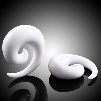 ΖΕΥΓΟΣ Ακρυλικά Ασπρόμαυρα Σπειροειδή κωνικά μετρητές αυτιού Stretching Ear Plug Tunnel Ear Expander Piercing για Unisex κοσμήματα 1,6mm-20mm