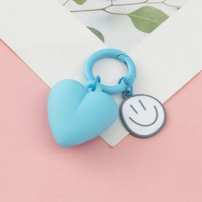 Jauka multfilma Smiley Face Kulons Persiku Sirds Vienkārši Kuloni Atslēgu piekariņš Sievietēm Pāris Aizdares Ķēdes Aksesuāri Dekorācijas Somas