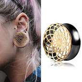 Doearko 2PCS ziedu ausu aizbāžņi nerūsējošā tērauda tuneļi nestuves mērinstrumenti paplašinātājs 8mm-25mm ķermeņa pīrsings modes rotaslietas dāvana