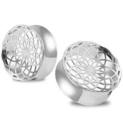 Doearko 2PCS ziedu ausu aizbāžņi nerūsējošā tērauda tuneļi nestuves mērinstrumenti paplašinātājs 8mm-25mm ķermeņa pīrsings modes rotaslietas dāvana