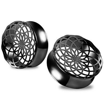 Doearko 2PCS ziedu ausu aizbāžņi nerūsējošā tērauda tuneļi nestuves mērinstrumenti paplašinātājs 8mm-25mm ķermeņa pīrsings modes rotaslietas dāvana