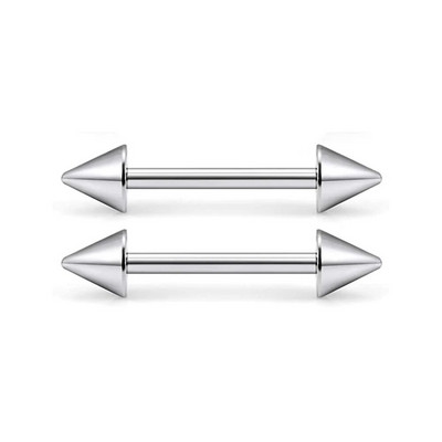 WKOUD 14G prstenovi za jezik od kirurškog čelika, ravne bradavice za bradavice, nakit za piercing za bradavice, dugi prsteni za jezik s mostom od utega