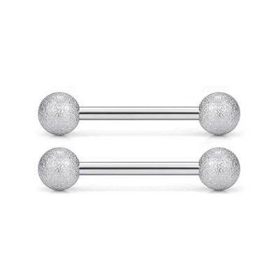 WKOUD 14G prstenovi za jezik od kirurškog čelika, ravne bradavice za bradavice, nakit za piercing za bradavice, dugi prsteni za jezik s mostom od utega