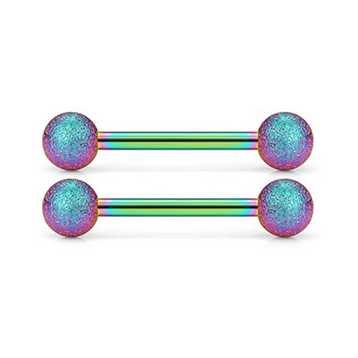 WKOUD 14G prstenovi za jezik od kirurškog čelika, ravne bradavice za bradavice, nakit za piercing za bradavice, dugi prsteni za jezik s mostom od utega