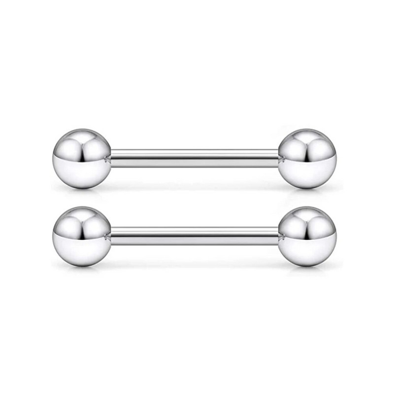 WKOUD 14G prstenovi za jezik od kirurškog čelika, ravne bradavice za bradavice, nakit za piercing za bradavice, dugi prsteni za jezik s mostom od utega