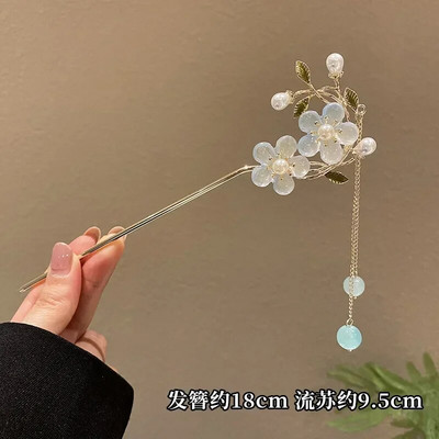 Klasiskās ķīniešu matu sprādzes sievietēm tauriņš Flower Star Fresh roku darbs matu sprādzes Šarms Rotaslietas Aksesuāri Matu rotājumi