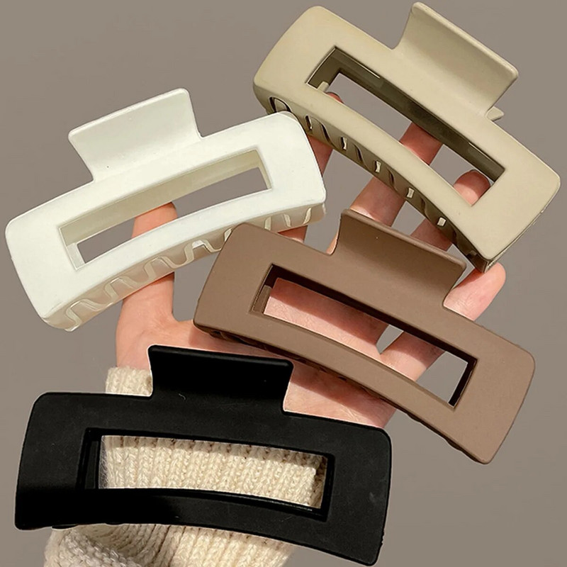 Κορεατικά Μεγάλα Μασίφ Μαλλιά Νύχι Κομψές φουρκέτες Barrette Κλιπ μαλλιών καβούρι για γυναίκες Κορίτσια τετράγωνα καλύμματα κεφαλής Αξεσουάρ μαλλιών Κοσμήματα