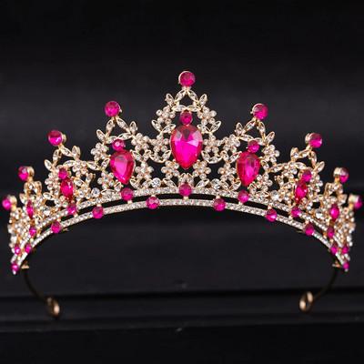 Vjenčana tijara za kosu Kristalna vjenčana tijara Kruna srebrne boje Dijadem Veo Tijare Vjenčani dodaci za kosu Pokrivala za glavu Nakit za glavu