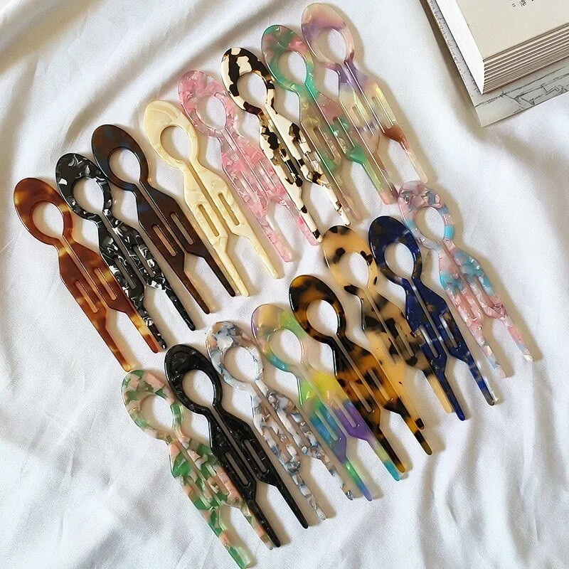 Νέο Μόδα Δημιουργικό Σχέδιο Ρετρό Γεωμετρικά Στικ για Μαλλιά σε Σχήμα U Acetate φουρκέτες Κέλυφος χελώνας για Δώρα πάρτι για γυναίκες κορίτσια