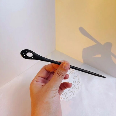 Jaunas sieviešu modes Vienkārša melna koka matadata Pieaugušajiem Sweet Matadatas Sieviešu matu aksesuāri Galvassegas