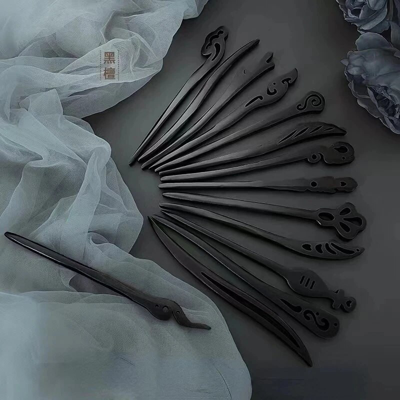 Jaunas sieviešu modes Vienkārša melna koka matadata Pieaugušajiem Sweet Matadatas Sieviešu matu aksesuāri Galvassegas