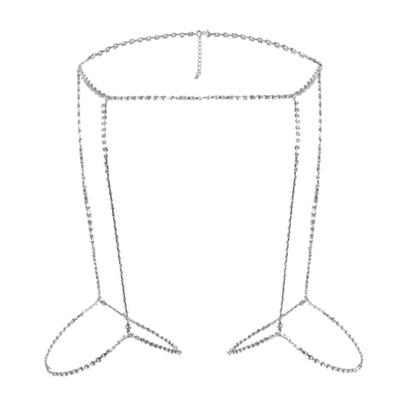 Fashion 1PC Sexy Rhinestone Leg αλυσίδα Body Jewellery Αμμώδης παραλία Shining Waist Chains Belly Chains Trendy αλυσίδα για μηρούς