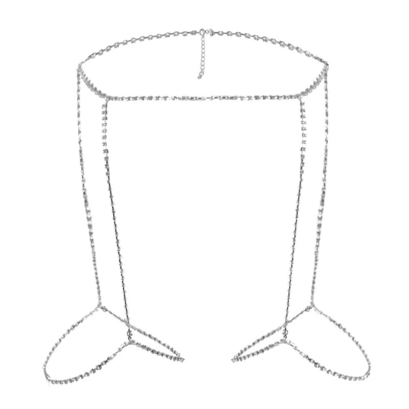 Fashion 1PC Sexy Rhinestone Leg αλυσίδα Body Jewellery Αμμώδης παραλία Shining Waist Chains Belly Chains Trendy αλυσίδα για μηρούς