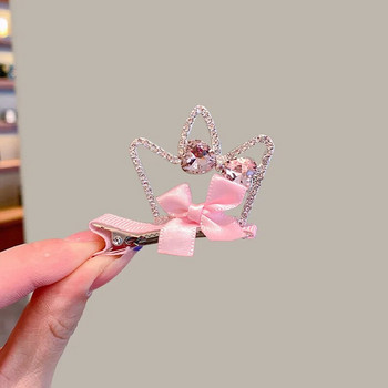 3D фиби с корона Детски шапки за момиче Принцеса Фиби за коса Аксесоари за малки момичета Страз