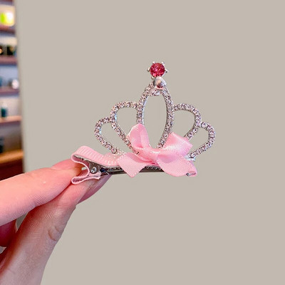 3D Crown φουρκέτα Παιδικά καλύμματα κεφαλής μωρό κορίτσι πριγκίπισσα φουρκέτα Κλιπ μαλλιών Αξεσουάρ Little Girls Rhinestone