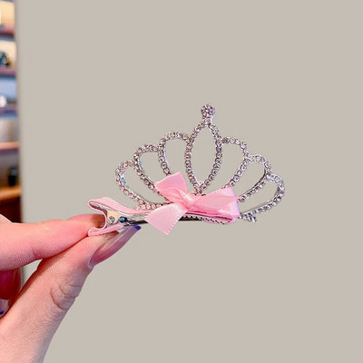 3D Crown φουρκέτα Παιδικά καλύμματα κεφαλής μωρό κορίτσι πριγκίπισσα φουρκέτα Κλιπ μαλλιών Αξεσουάρ Little Girls Rhinestone