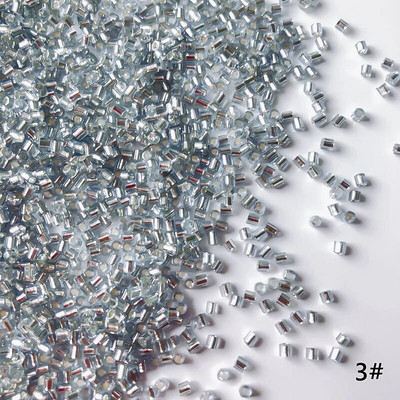 2mm Γυάλινοι σπόροι Χαλαρές Χάντρες Ασημί Χρώμα Εσωτερικό Μακρύ Σωλήνα Γούρια DIY Craft Βραχιόλι Κοσμήματα Προμήθειες Κατασκευής Κολιέ Αξεσουάρ