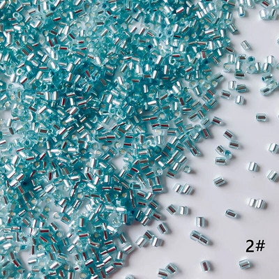 2mm Γυάλινοι σπόροι Χαλαρές Χάντρες Ασημί Χρώμα Εσωτερικό Μακρύ Σωλήνα Γούρια DIY Craft Βραχιόλι Κοσμήματα Προμήθειες Κατασκευής Κολιέ Αξεσουάρ